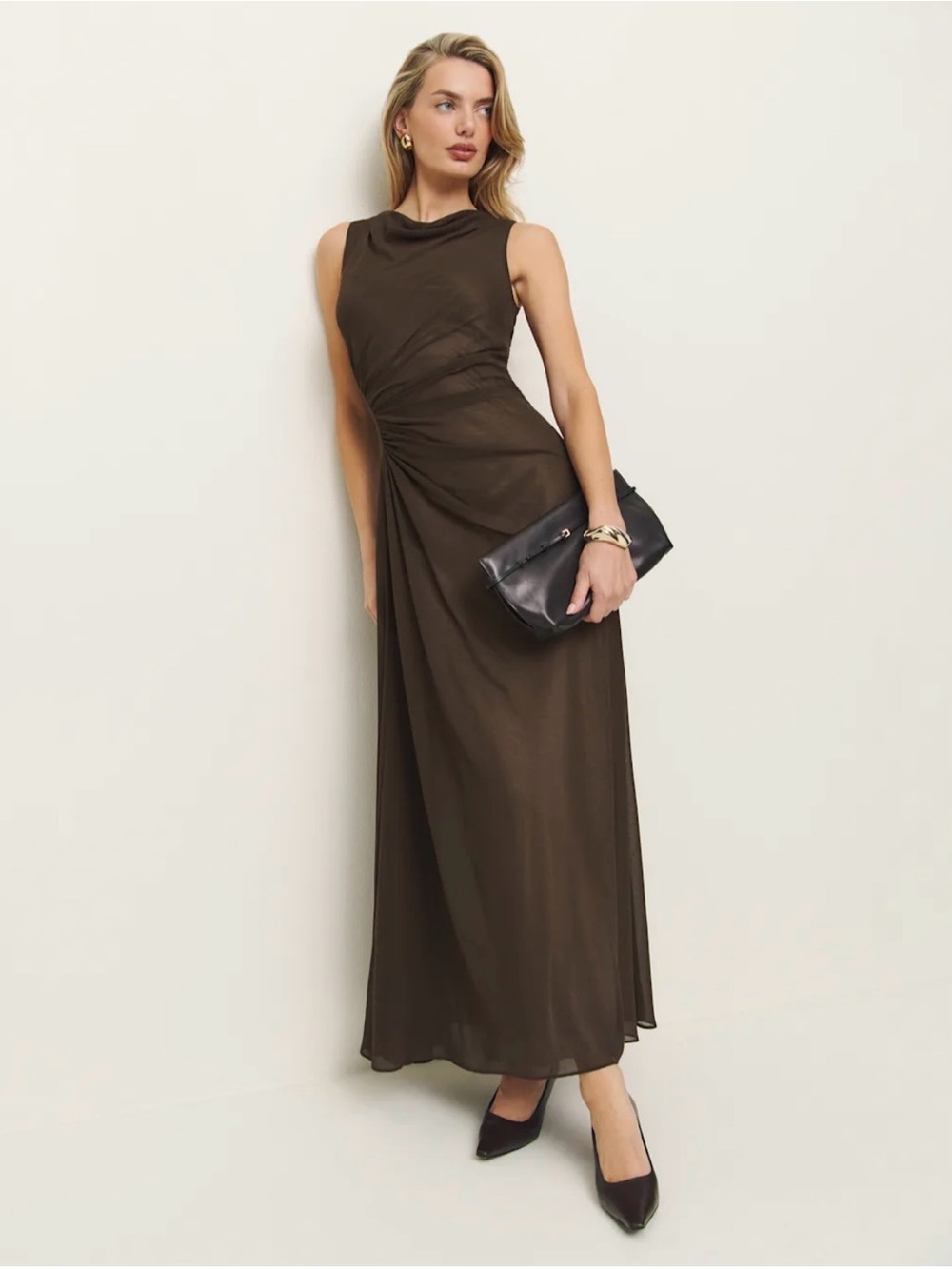 REFORMATION Sarai Dress in Brown 0